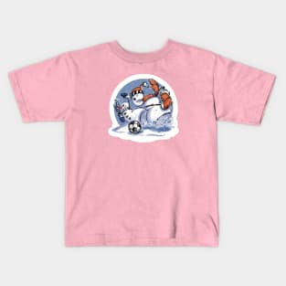 Snowman Slide Tackle Kids T-Shirt